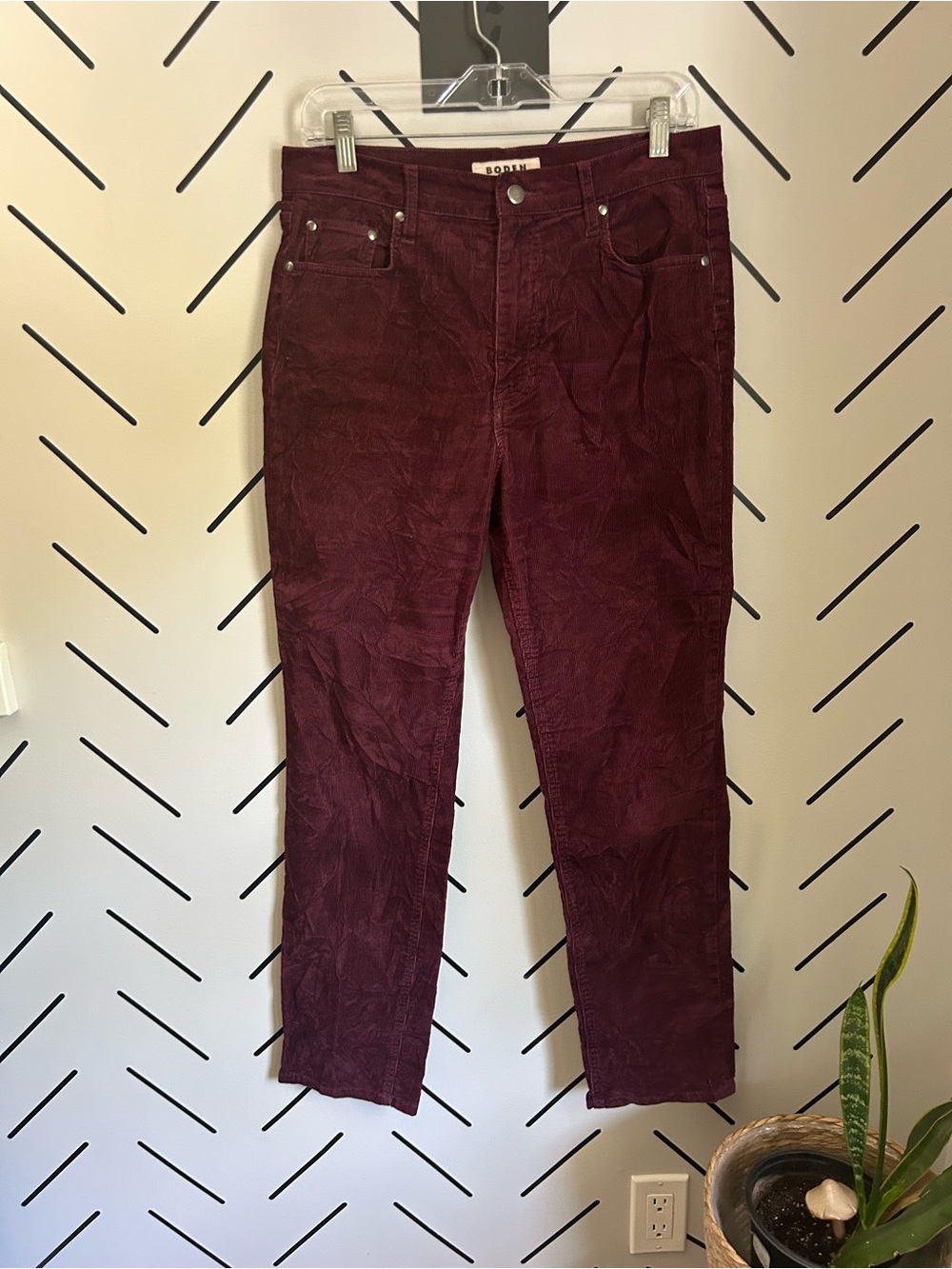 Boden 5 pocket red corduroy pants high rise